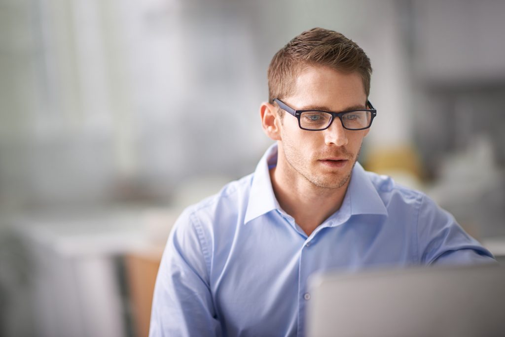 business man at computer