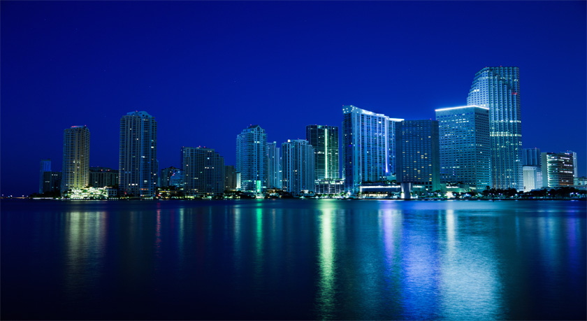 Miami Downtown Skyline at Night