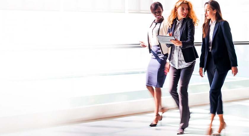 Three woman walking