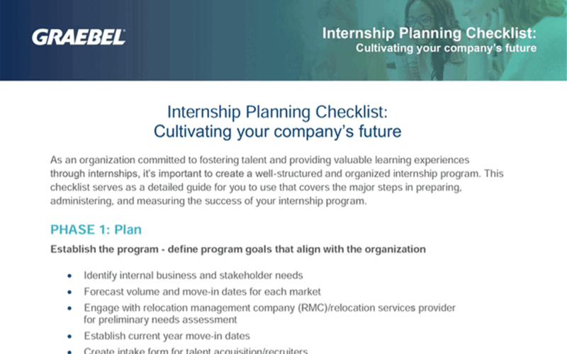Internship Planning Checklist