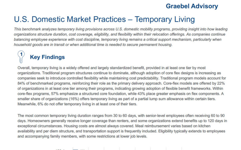 U.S. Domestic – Temporary Living